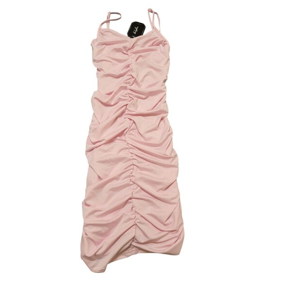 NEW Soly Hux Pink Ruched Bodycon Dress Spaghetti Strap Girls Size 13Y F8 - Picture 5 of 9